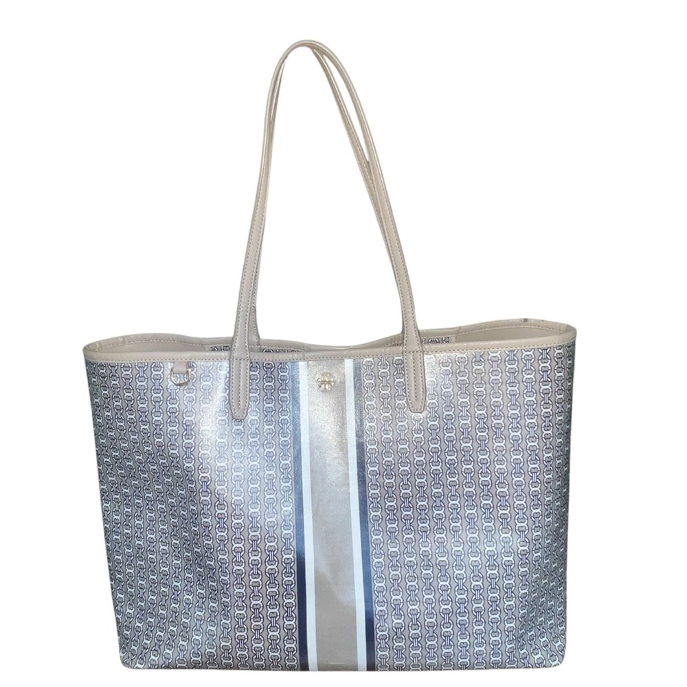 Tory Burch Gemini Link Tote and Wallet Set French Gray